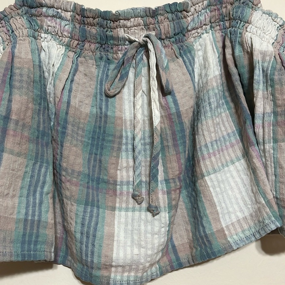NWOT AE Pastel Plaid Swing Smock Crop Cami Sz M - Picture 4 of 8